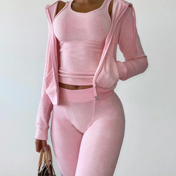 Conjunto deportivo para mujer: pantalón, sudadera y chaqueta