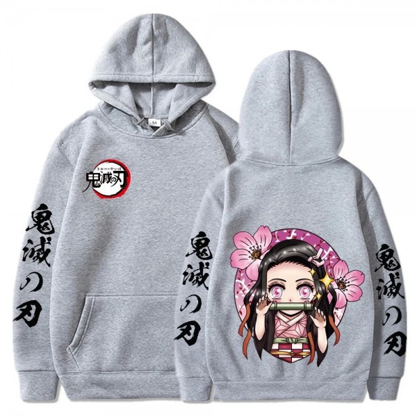 Sweat à capuche imprimé Anime Demon Slayer pour femme, pull décontracté grande taille Harajuku|6,02 €|OKKO MODE