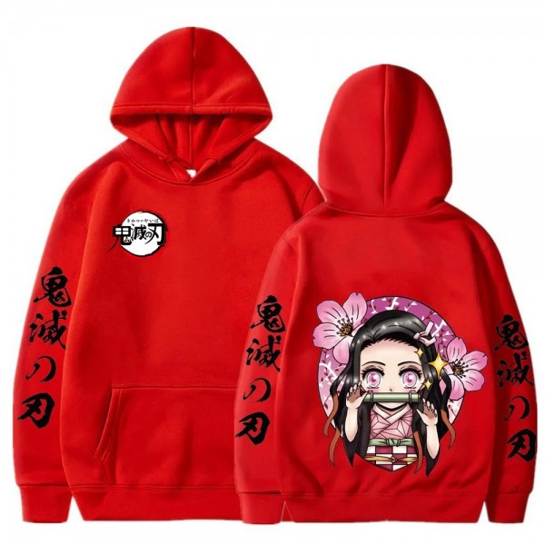 Sweat à capuche imprimé Anime Demon Slayer pour femme, pull décontracté grande taille Harajuku|6,02 €|OKKO MODE