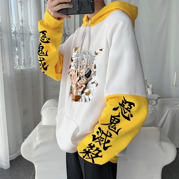 Sweat à capuche anime japonais Demon Slayer pour hommes, pull Kendazugawa Sanemi manga Harajuku grande taille|7,04 €|OKKO MODE