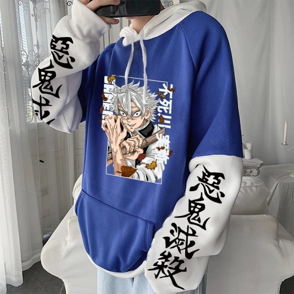 Sweat à capuche anime japonais Demon Slayer pour hommes, pull Kendazugawa Sanemi manga Harajuku grande taille|7,04 €|OKKO MODE