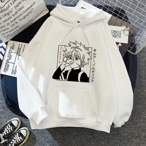 Sudadera con capucha Hunter X Hunter Anime Kurapika Manga Sonrisa PVD Pull gótico Harajuku