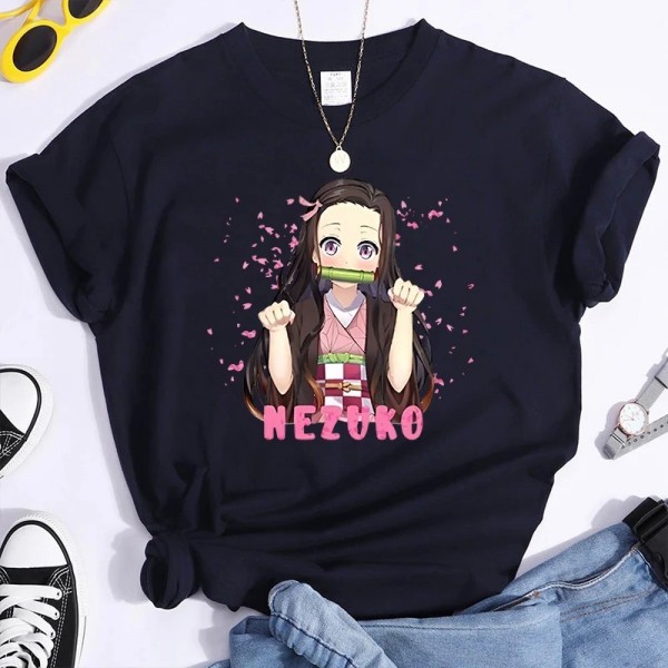 T-shirt graphique Nezuko pour femmes, chemises à manches courtes Anime, Économie chauds, mode estivale|2,97 €|OKKO MODE