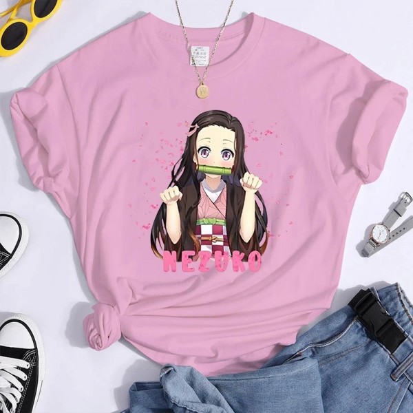 T-shirt graphique Nezuko pour femmes, chemises à manches courtes Anime, Économie chauds, mode estivale|2,97 €|OKKO MODE