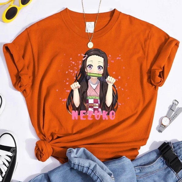 T-shirt graphique Nezuko pour femmes, chemises à manches courtes Anime, Économie chauds, mode estivale|2,97 €|OKKO MODE