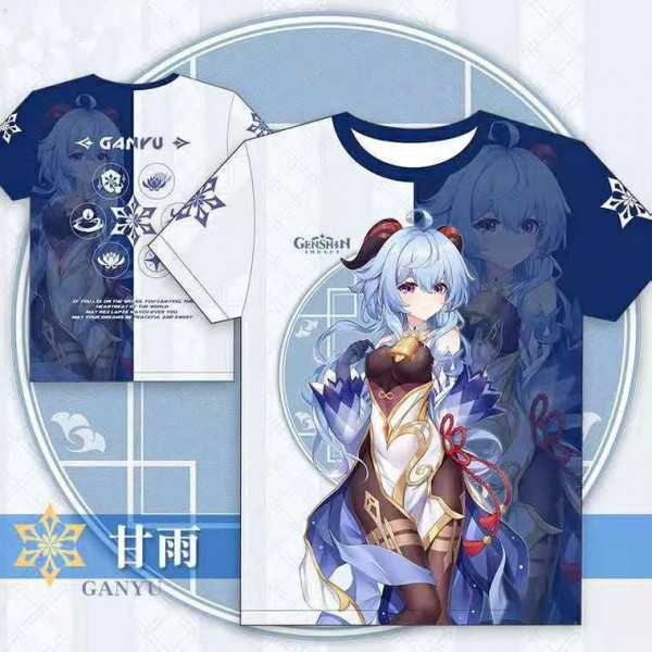 T-shirt imprimé 3D Genshin Impact pour hommes et femmes - Streetwear Anime Game Kawaii Keqing Xiao Respzed Kids Boys Tees Y|8,09 €|OKKO MODE