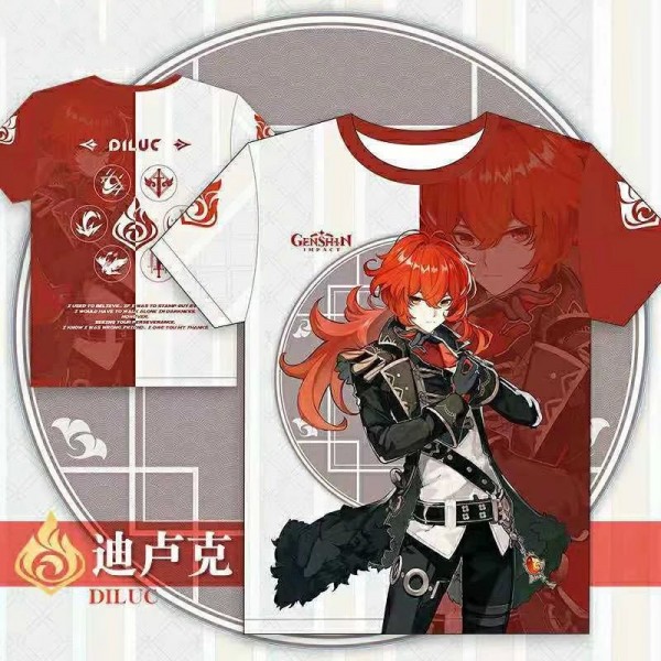 T-shirt imprimé 3D Genshin Impact pour hommes et femmes - Streetwear Anime Game Kawaii Keqing Xiao Respzed Kids Boys Tees Y|8,09 €|OKKO MODE