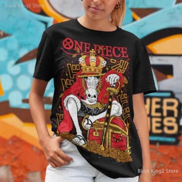 T-shirt à manches courtes en coton pour hommes, One Piece Anime Manga Zoro Luffy Graphic|2,00 €|OKKO MODE