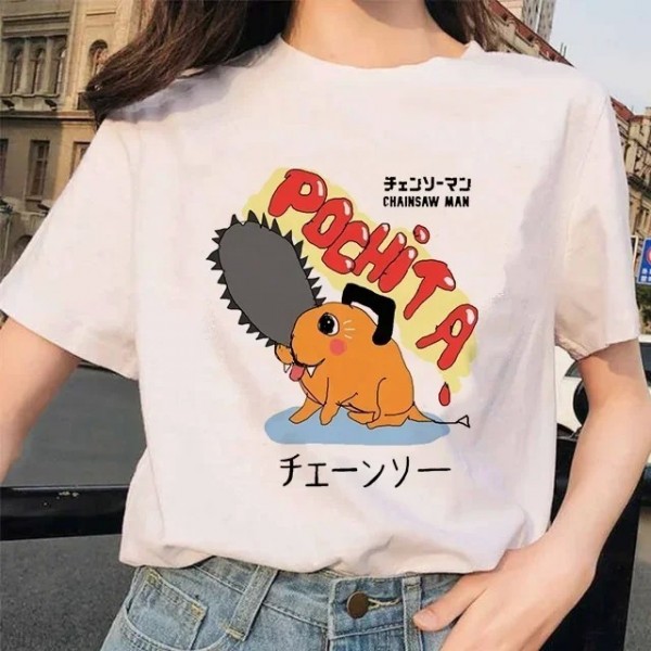 T-shirt Pochita Makima Manga unisexe humoristique dessin animé japonais oversized|1,98 €|OKKO MODE