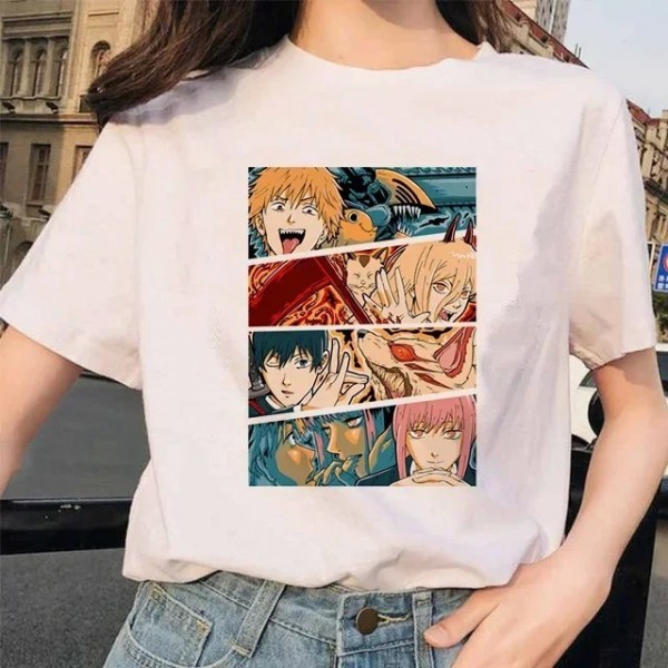 T-shirt Pochita Makima Manga unisexe humoristique dessin animé japonais oversized|1,98 €|OKKO MODE