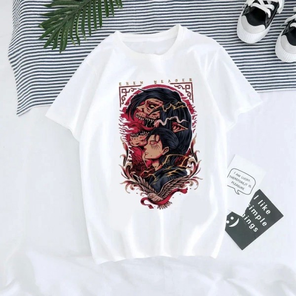 T-Shirt Unisexe à Motif de Dessin Animé Japonais Attaque des Titans pour Homme|1,96 €|OKKO MODE