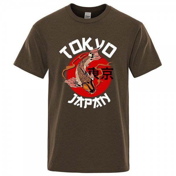 Short Sleeve Round Neck Breathable Cotton Manga T-shirt - Tokyo Style