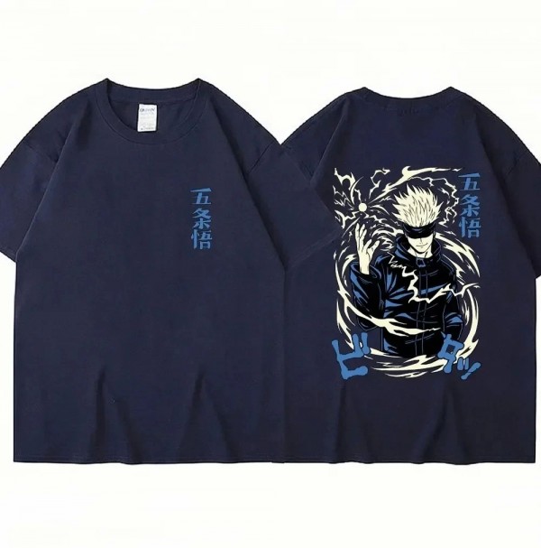 T-shirt imprimé Anime Jujutsu Kaisen pour hommes et femmes, T-shirt Manga Satoru Gojo Streetwear|2,97 €|OKKO MODE