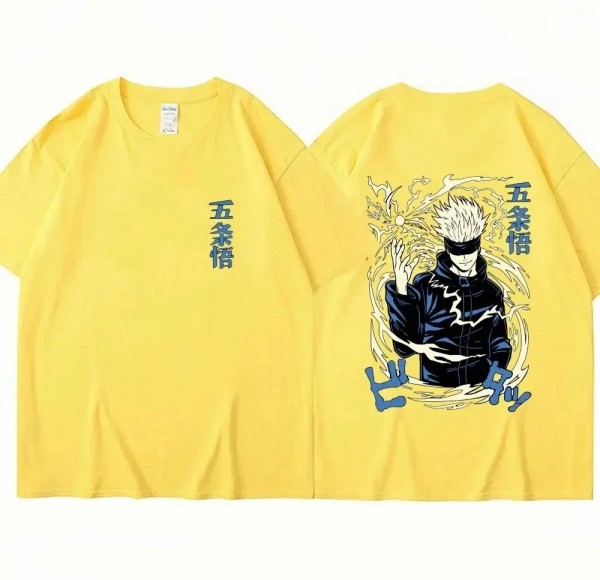 T-shirt imprimé Anime Jujutsu Kaisen pour hommes et femmes, T-shirt Manga Satoru Gojo Streetwear|2,97 €|OKKO MODE