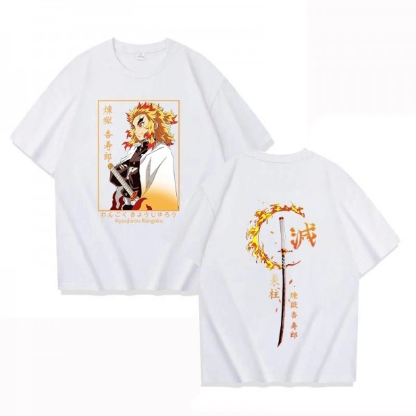 T-Shirt à Manches Courtes Col Rond Homme Femme Imprimé Rengoku Kyoujurou Tendance|1,98 €|OKKO MODE