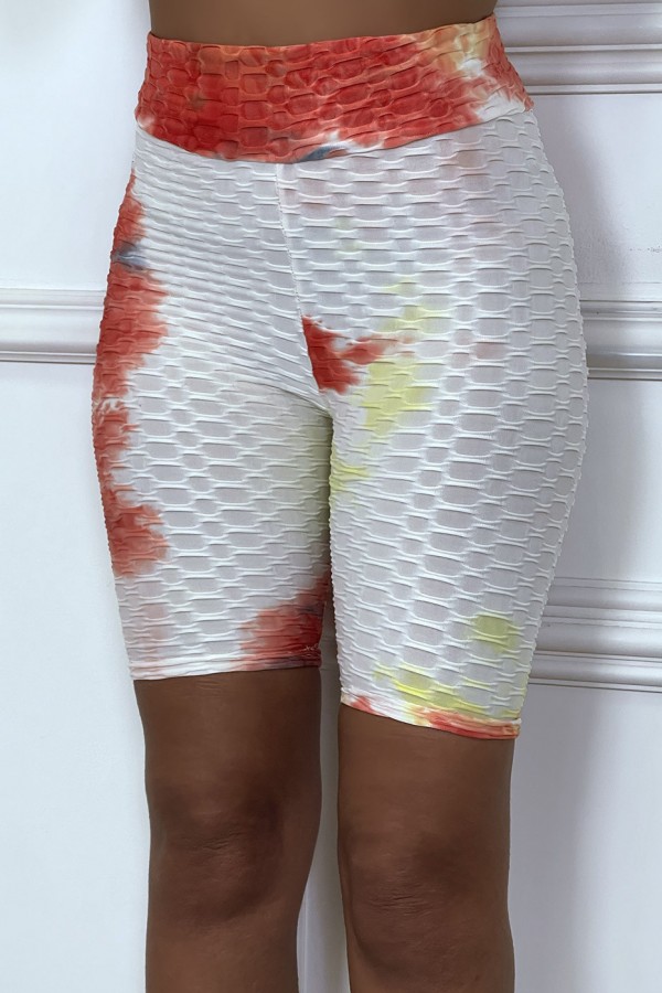 Cycliste tie and dye rouge push-up et anti-cellulite - 2