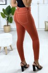 Jeans slim en corail avec fausse poches à l'avant - 4