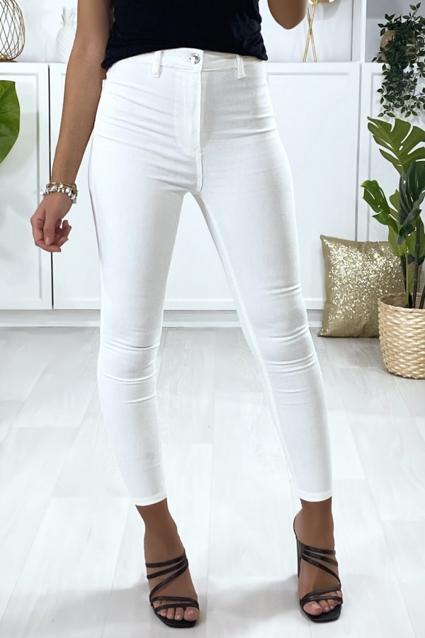 Jeans slim en blanc avec poches à l'arrière - 3