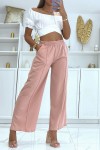 Pantalon palazzo rose léger et confortable - 1