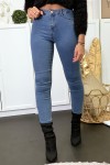 Jeans slim bleu avec poches arrière - 1