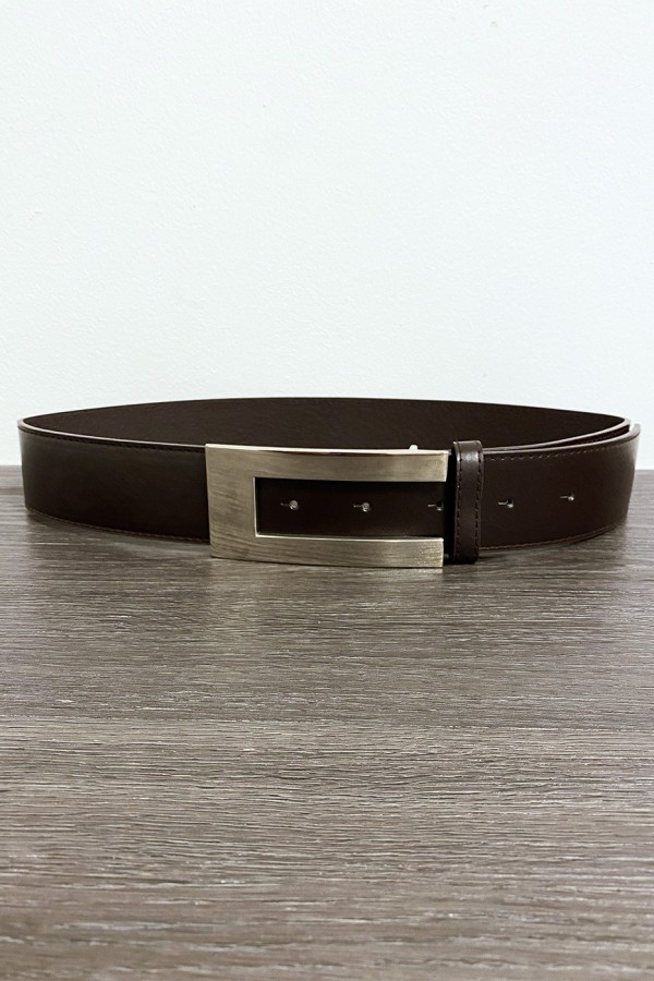 Ceinture noir avec boucle rectangulaire argenté - 3