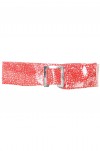 Ceinture rouge égère à motif étoiles et boucle rectangle. étoiles - 1