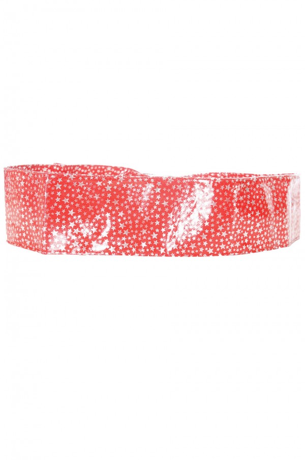 Ceinture rouge égère à motif étoiles et boucle rectangle. étoiles - 2