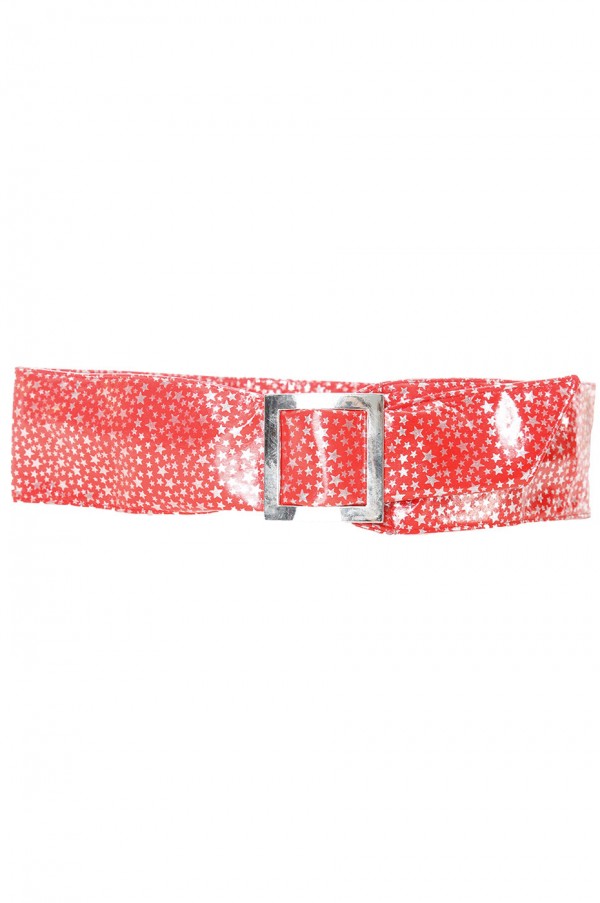 Ceinture rouge égère à motif étoiles et boucle rectangle. étoiles - 3