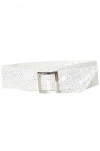 Ceinture blanche légère à motif étoiles et boucle rectangle. étoiles - 1