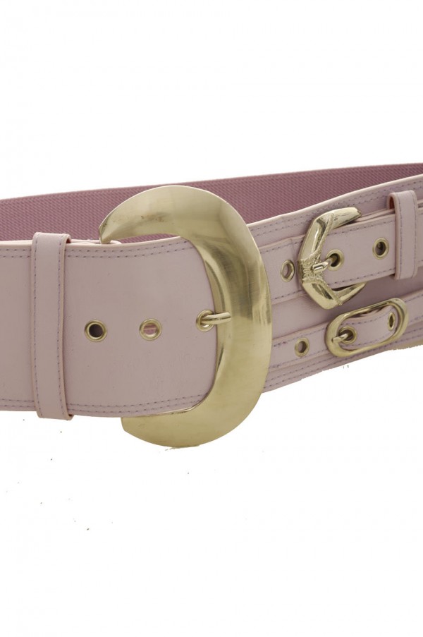 Ceinture élastique lila avec décoration sur le côté effet double ceinture - SG - 0306 - 2