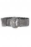 Ceinture élastique noire avec imprimé - BG - P045 - 1