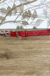 Ceinture rouge en simili avec chaine tressé - 1