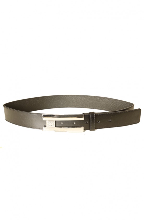 Ceinture Noire avec boucle rectangle à strass BG8001-61 - 1