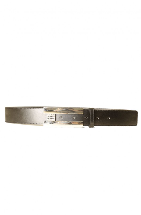 Ceinture Noire avec boucle rectangle à strass BG8001-61 - 3