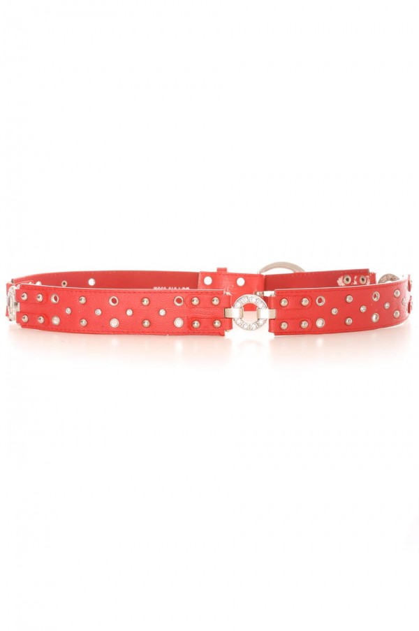 Ceinture Rouge effet troué avec des strass. Accessoire BG-P016 - 4