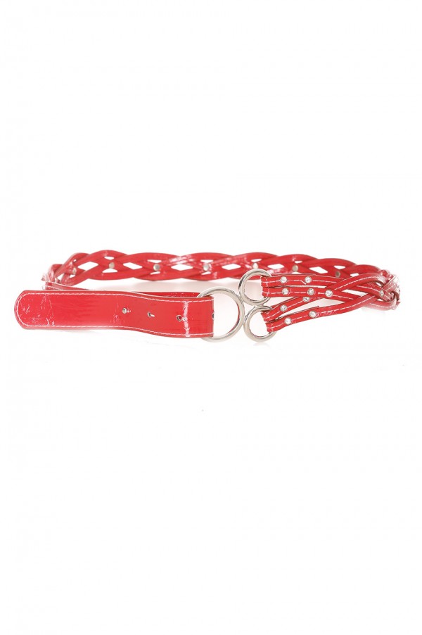 Ceinture tressée asymétrique rouge - BG - P 039 - 1