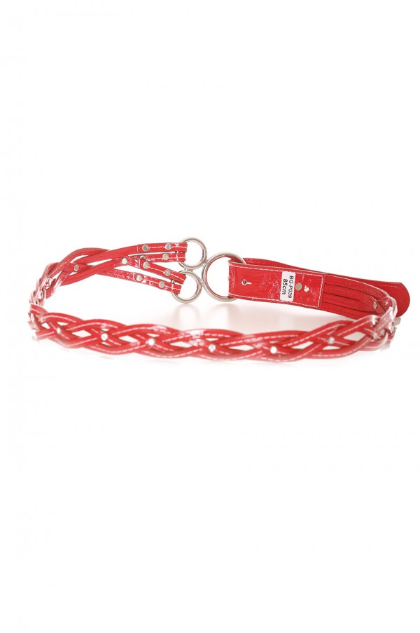 Ceinture tressée asymétrique rouge - BG - P 039 - 2