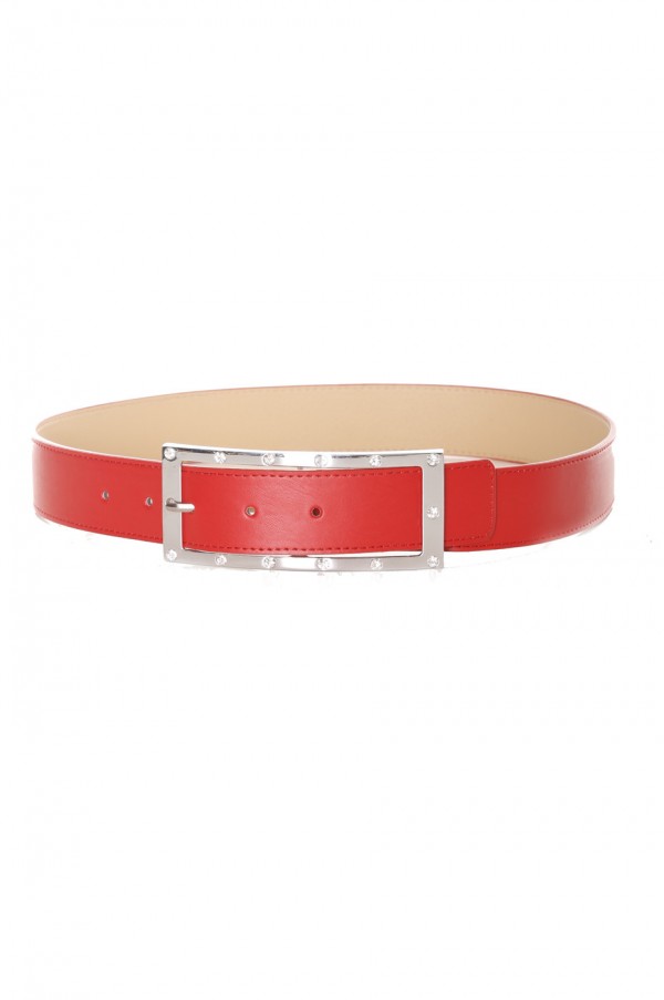 Ceinture rouge boucle avec strass - 9008 - 3