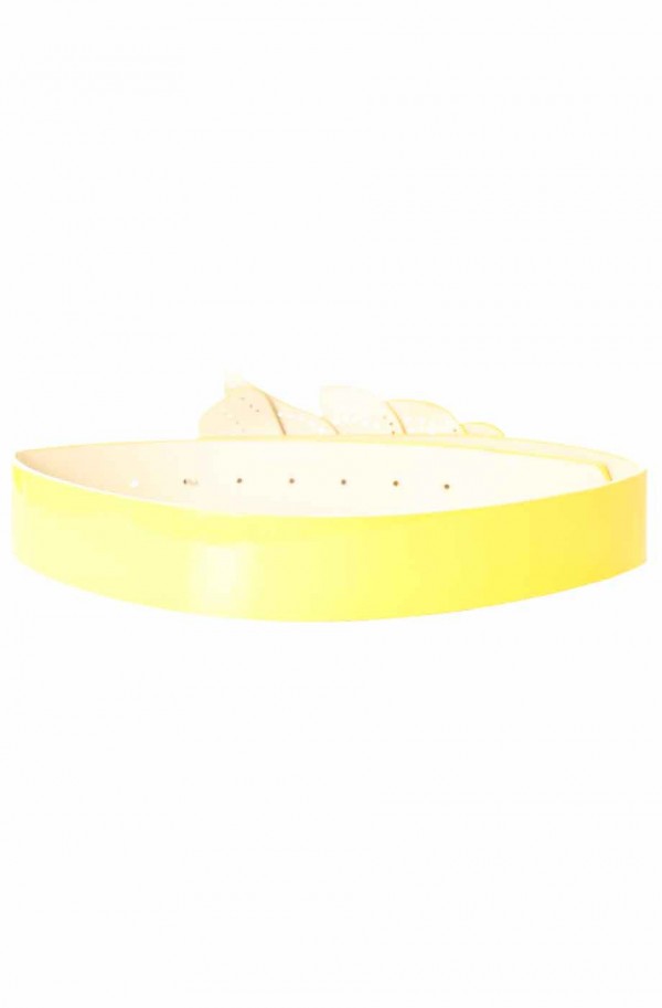 Ceinture Jaune, boucle motif feuilles BG-PO44 - 4