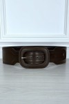 Ceinture tendance marron en simili - 1