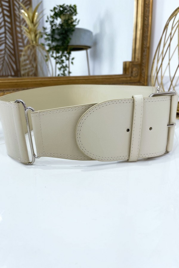 Grosse ceinture beige. Ceinture femme - 7