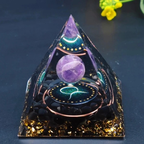 Pyramide Orgone de douze constellations, outil méditation quartz cristal guérison énergie orgonite yst péridot|3,00 €|OKKO MODE