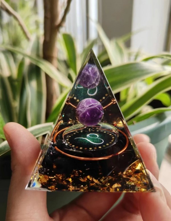 Pyramide Orgone de douze constellations, outil méditation quartz cristal guérison énergie orgonite yst péridot|3,00 €|OKKO MODE