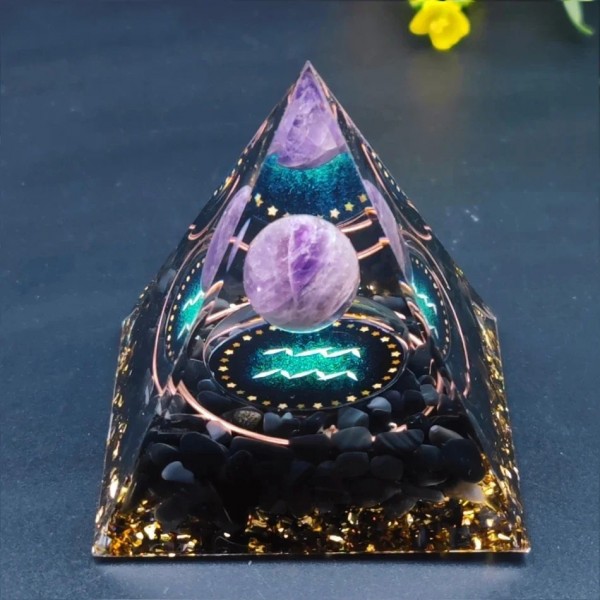 Pyramide Orgone de douze constellations, outil méditation quartz cristal guérison énergie orgonite yst péridot|3,00 €|OKKO MODE