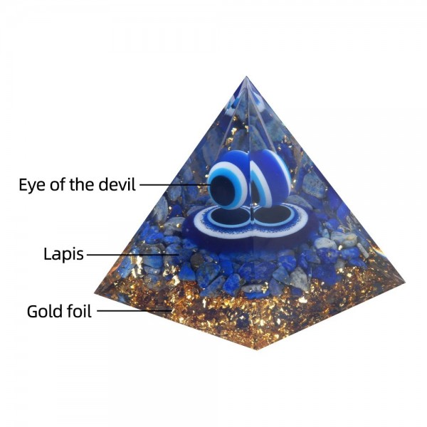 Pyramide de pierre de cristal Evil Eyes, Lapis naturel, péridot - Chakra Reiki|6,29 €|OKKO MODE