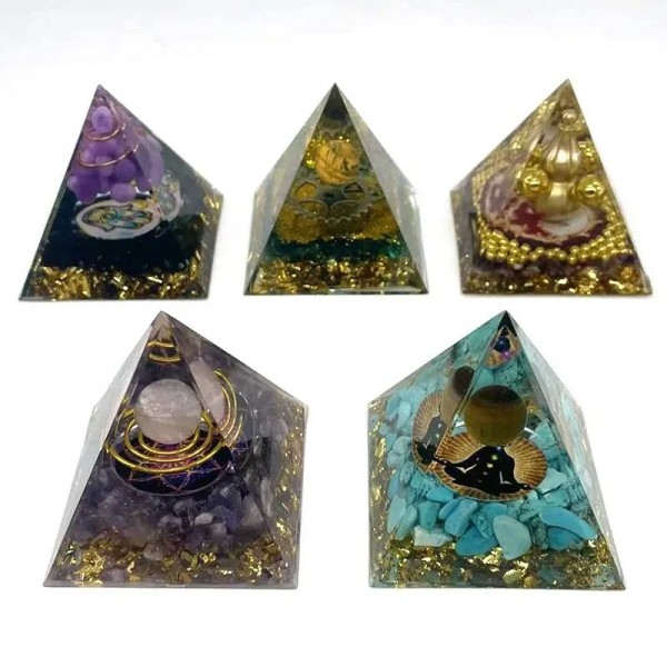 Pyramide Orgonite en Pierre Naturelle de Guérison, Générateur d'Energie Citroënergétique|6,29 €|OKKO MODE