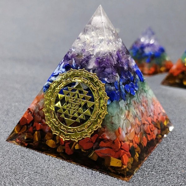 Pyramide Orgone Chakra Citron Charbon - Énergie Méditation|8,99 €|OKKO MODE