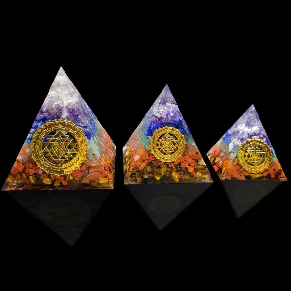 Pyramide Orgone Chakra Citron Charbon - Énergie Méditation|8,99 €|OKKO MODE