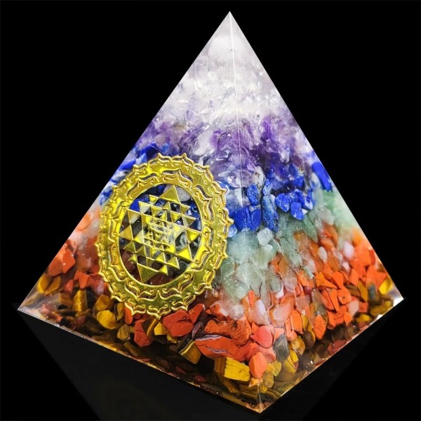 Pyramide Orgone Chakra Citron Charbon - Énergie Méditation|8,99 €|OKKO MODE