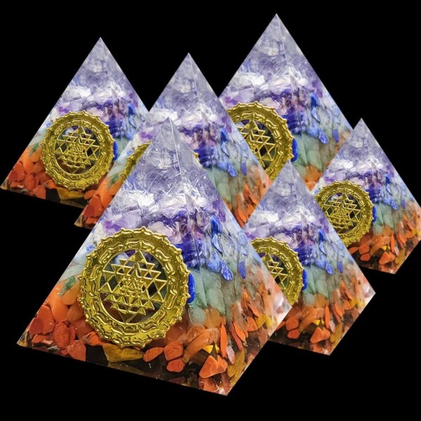 Pyramide Orgone Chakra Citron Charbon - Énergie Méditation|8,99 €|OKKO MODE